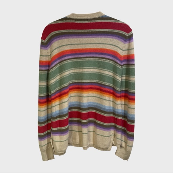 Chaps Women's  Striped Lace Up Multi  Rainbow Sweater Size Small - Picture 7 of 10